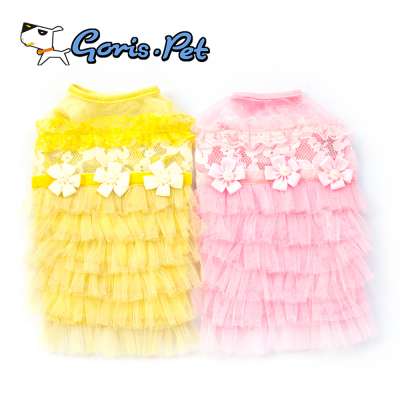 GorisPet Spring Cute Lace Pet Clothes Wedding Dresses for Small Dogs