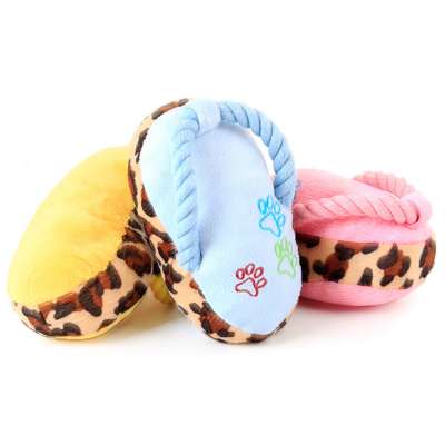 Cute Squeaky Durable Cotton Rope Slippers Dog Plush Chew Toy