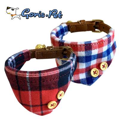 2017 Wholesale British Style Plaid Houndstooth Dog Collar Bandana