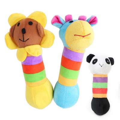 High Quality Lion Giraffe Stipe Squeaky Plush Dog Toys