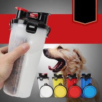 Dual-use outdoor pet cat travel portable dog water and food bottle feeder