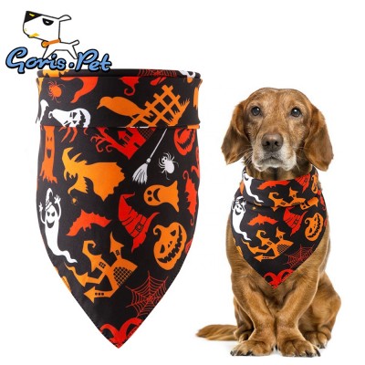 Halloween Holy Night Ghost Dog Bandanas Triangular Scarf Pet Collar Bandana