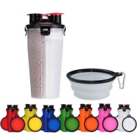 Outdoor pet dog cat travel portable dual-use water and food bottle feeder