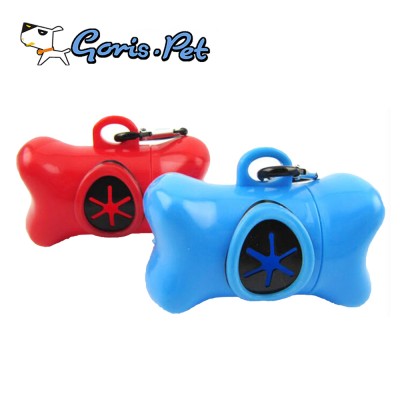 Dog Bone Shaped Poop Bag Dispenser Waste Bags with Leash Clip