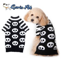 GorisPet Cool Skull Pattern Black Stripe Cheap Pet Dog Clothes Warm Sweaters