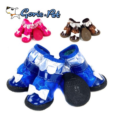 Spring Summer Princess Bowkot Waterproof PU Pet Dog Shoes