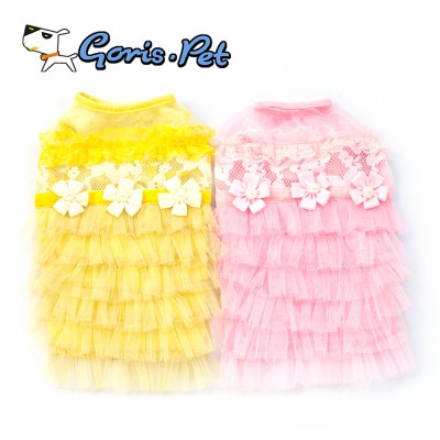 GorisPet Spring Cute Lace Pet Clothes Wedding Dresses for Small Dogs