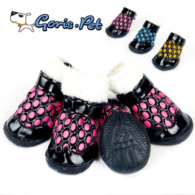 Reflective Color Dots Antiskid Durable Winter Dog Boots Shoes