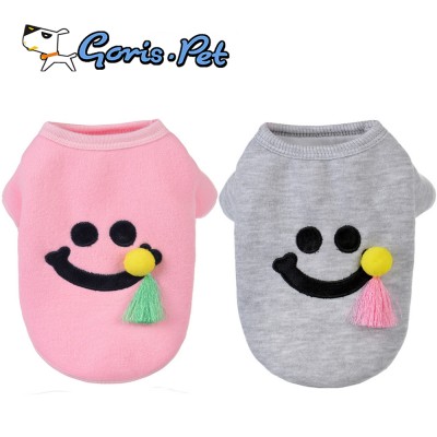 GorisPet 2017 Spring Comfortable Cotton Clothes Smile Face Outdoor Coats Small Dog Shirts