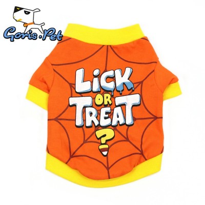 100% Soft Cotton Spider Web Printing Halloween Dog Pets Clothes Lick Trick Or Treat