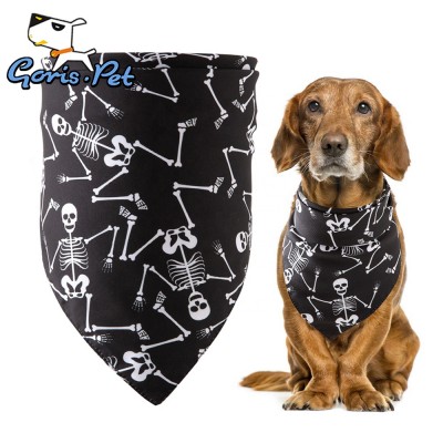 Soft Material Fashion Holy Skulls Halloween Pet Bandana for Dogs Cotton