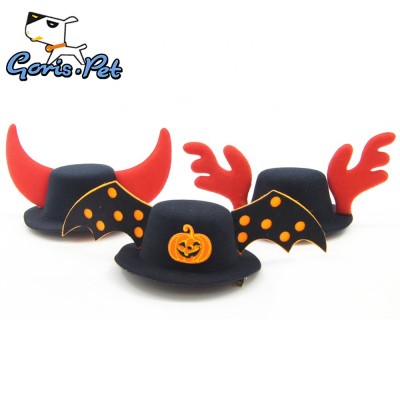 Novelty Design Bat Wings Devil Horn Halloween Pet Hairbow Hairpin for Dogs